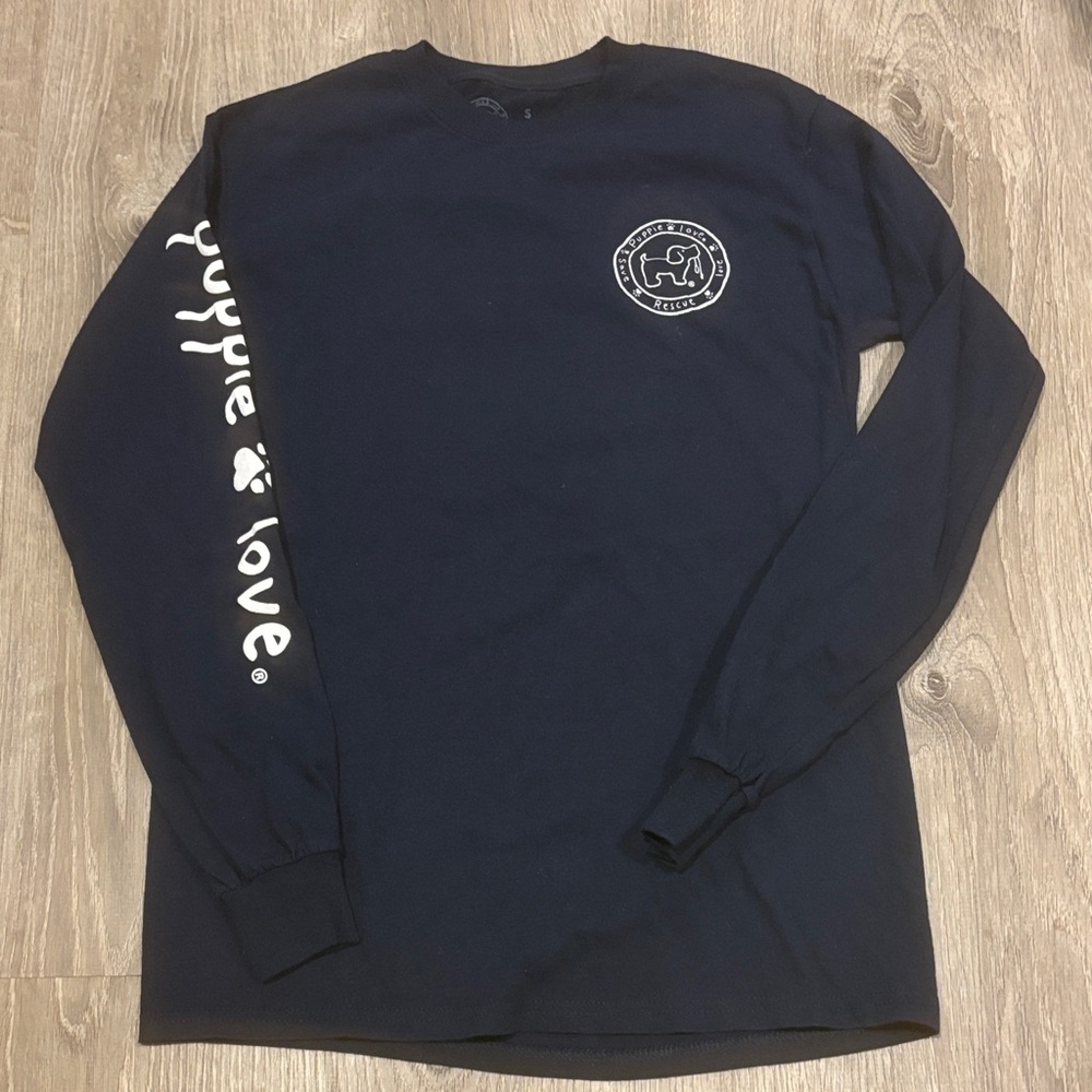Puppy Love Logo Navy Long Sleeve Shirt